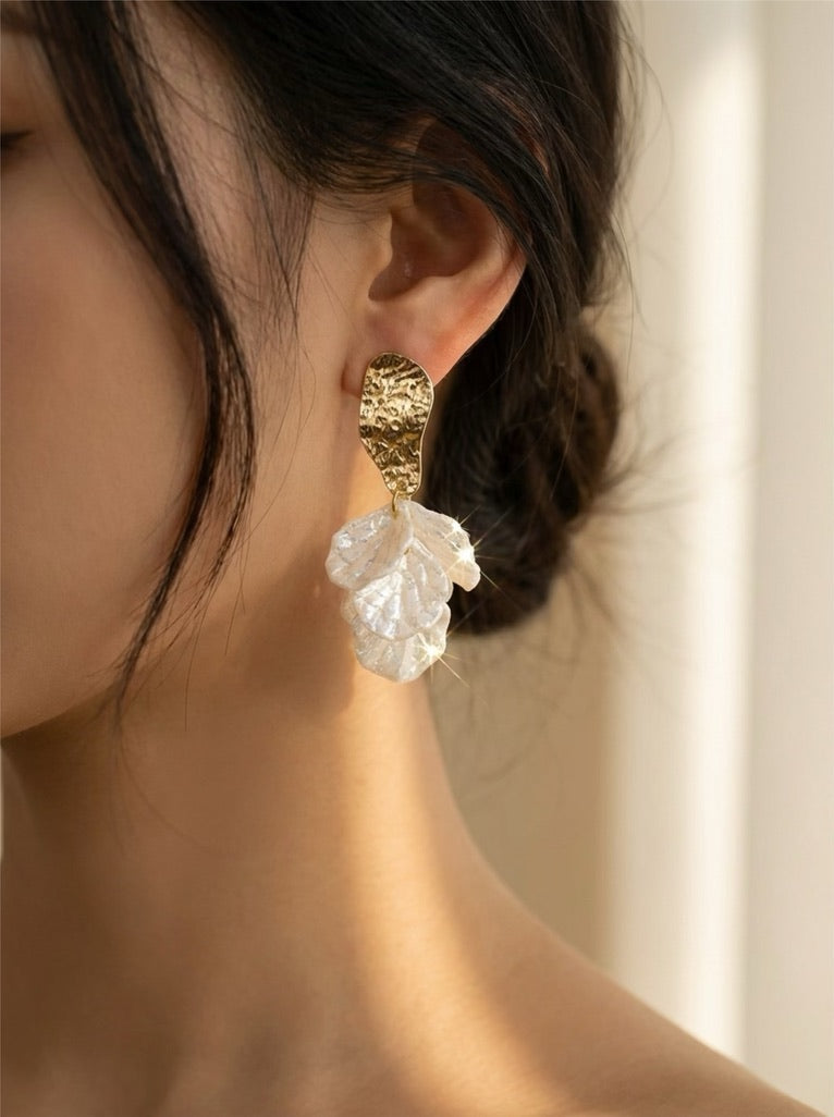 Boucles d'oreilles de luxe Pearl Petal