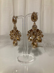 Boucles d'oreilles pendantes Champagne Royale Crystal