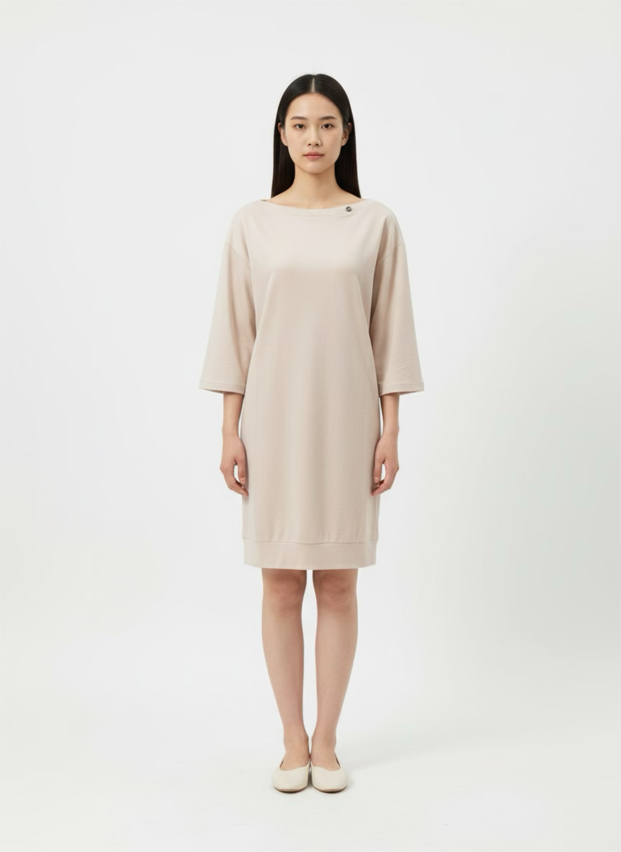 T-shirt dress with shiny coating Off-white