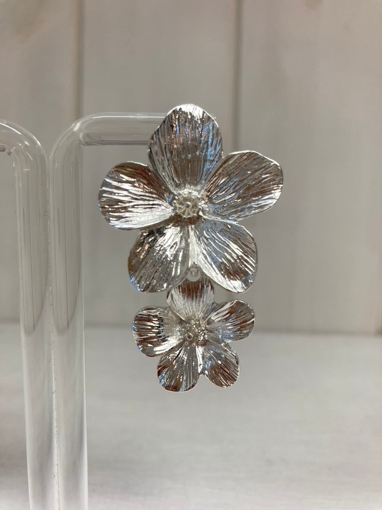 Silver Blossom Statement Oorbellen