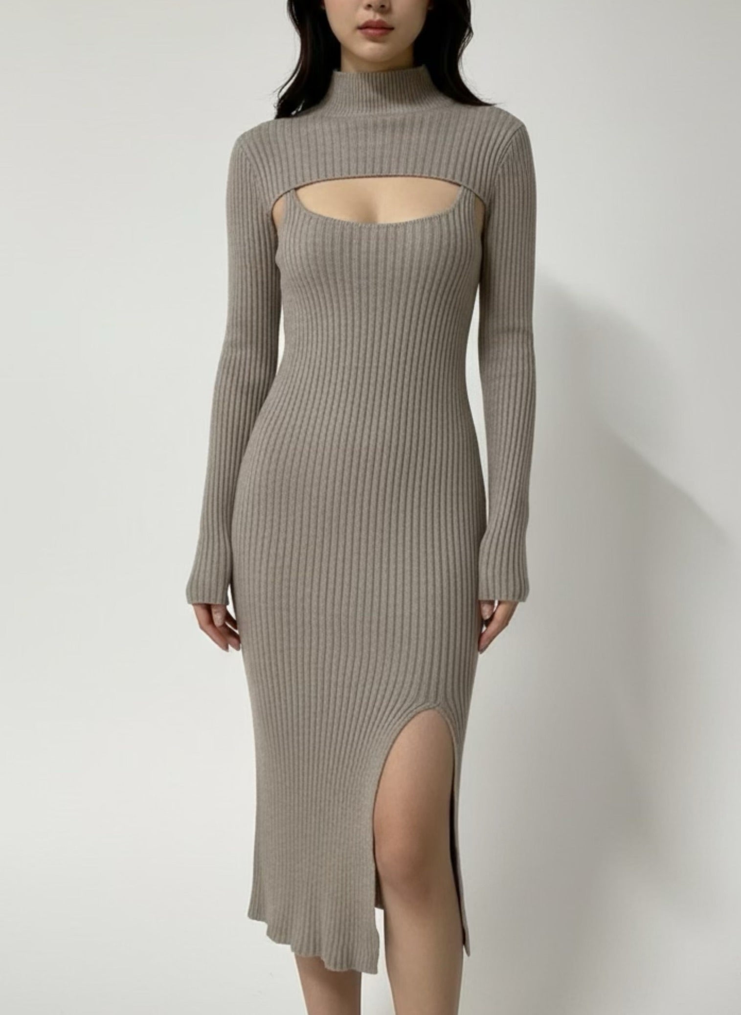 Knit dress Taupe