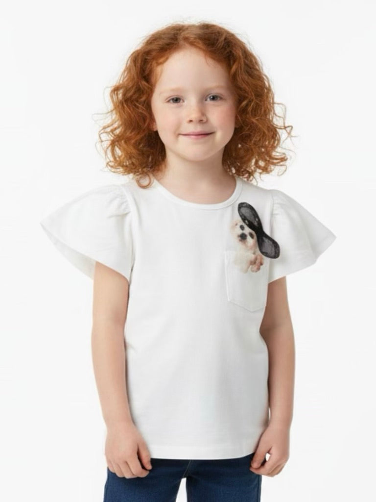 T-shirt puppy zwarte strik