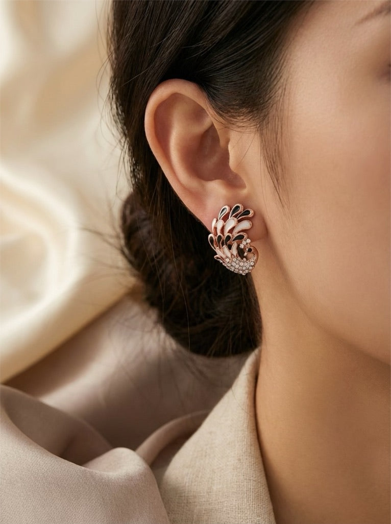 Royal Peacock Crystal Ear Cuff