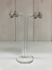 Silver Bow Sparkle Oorstekers