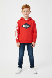 Lee Cooper Rode Jongens Hoodie met Logo