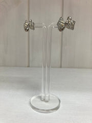 Silver Bow Sparkle Oorstekers