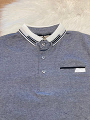BLVCK Exclusive Grijze Herenpolo met Contrastdetails