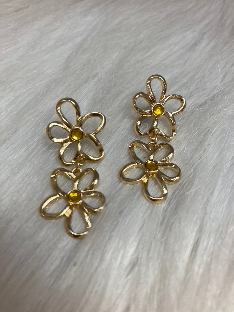 Golden Daisy Duo Oorbellen