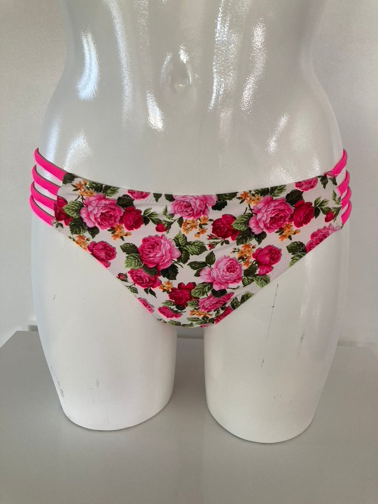 Floral Bikini met Neon Roze Accenten