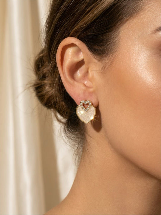 Eternal Love Oorstuds – Dubbel Hart Goud