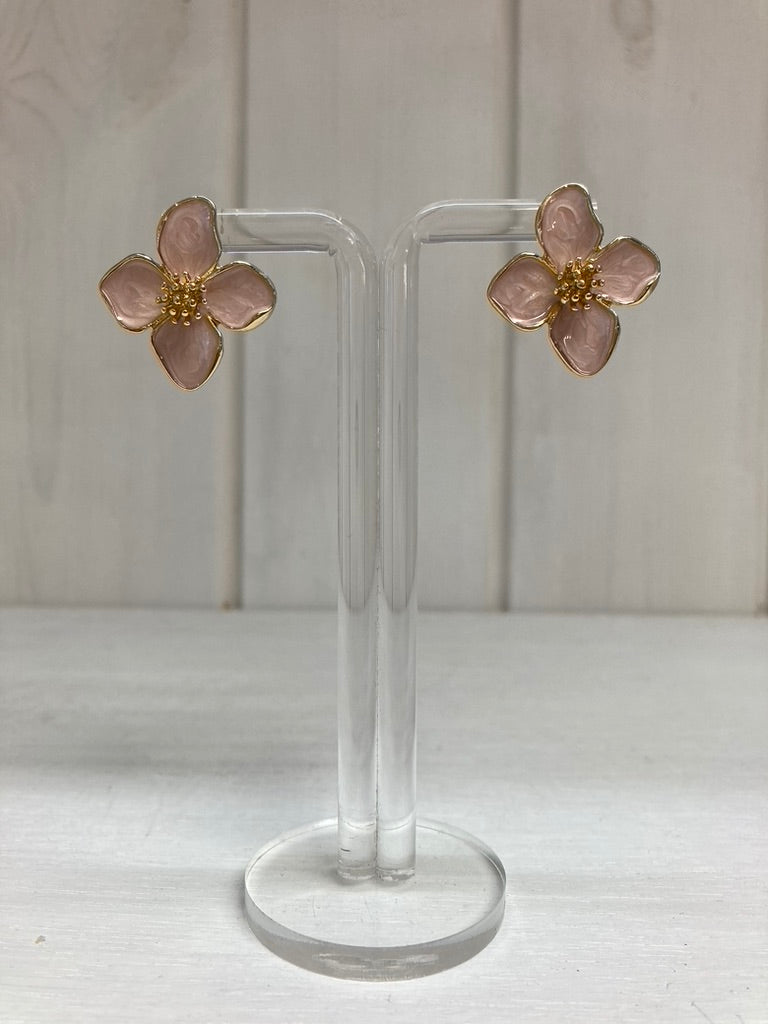 Oorstuds bloem lichtroze