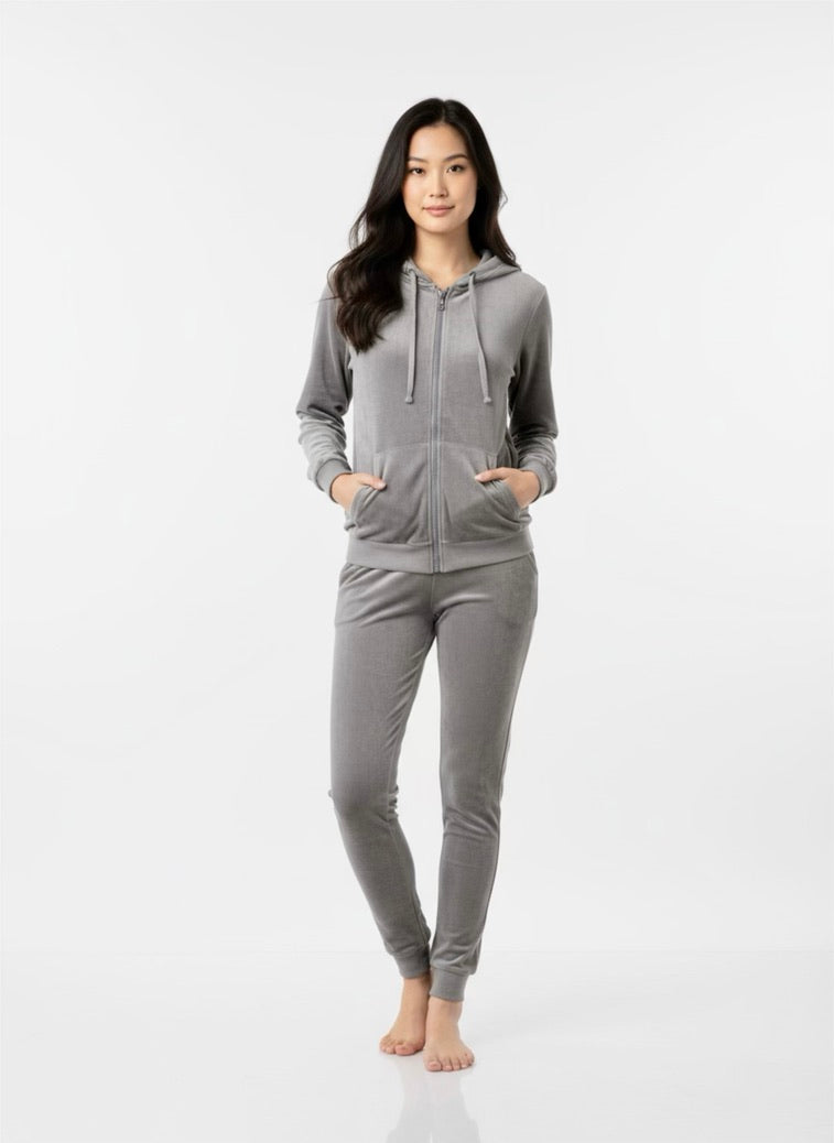 Homepak velvet licht grijs