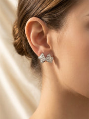 Silver Bow Sparkle Oorstekers