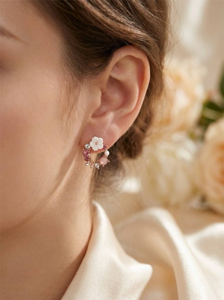 Oorstud cirkel bloemen