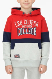 Lee Cooper Rode Jongens Hoodie College met Colorblock