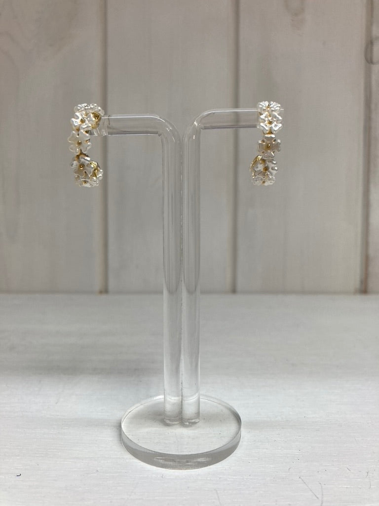 Boucles d'oreilles créoles perles marguerite