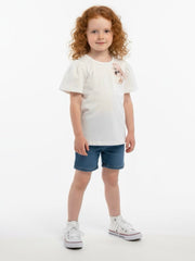 T-shirt puppy roze strik