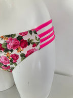 Floral Bikini met Neon Roze Accenten