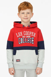 Lee Cooper Rode Jongens Hoodie College met Colorblock