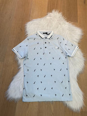 BLVCK Exclusive Herenpolo Lichtblauw met Maritieme Print