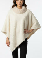 Poncho fluffy zacht wit