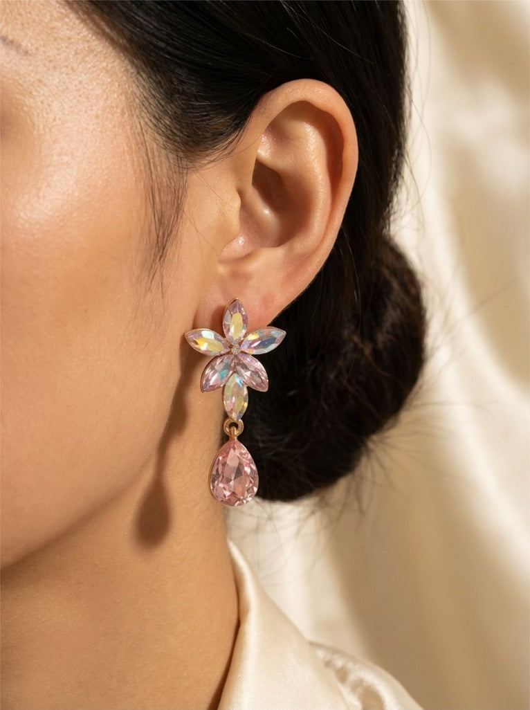 Blush Crystal Bloom Oorbellen