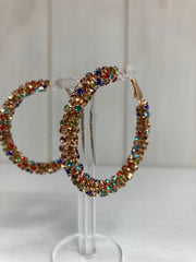 Rainbow Luxe Crystal Hoop Oorbellen