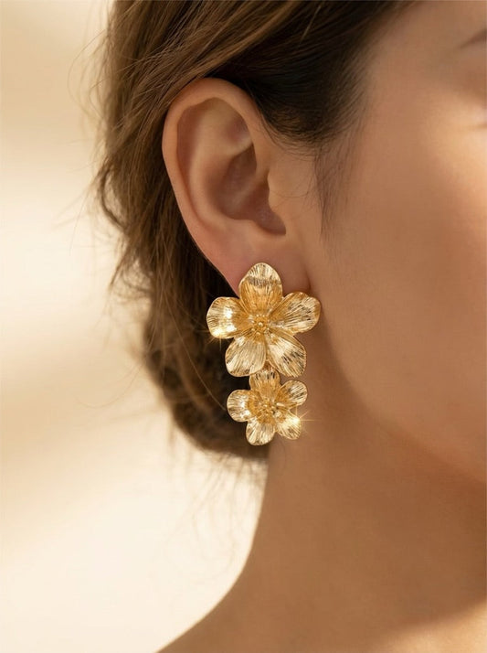 Golden Duo Bloom Oorbellen