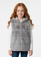 Fluffy bodywarmer grijs