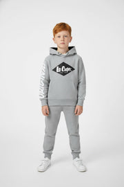Lee Cooper Lichtgrijze Jongens Hoodie met Logo
