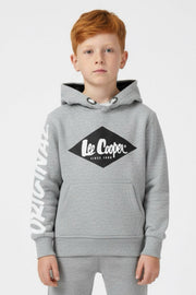 Lee Cooper Lichtgrijze Jongens Hoodie met Logo
