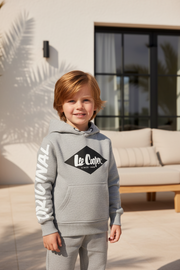Lee Cooper Lichtgrijze Jongens Hoodie met Logo