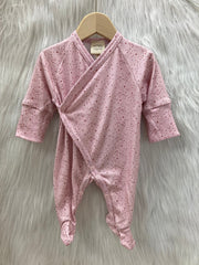 Wooly Baby Pyjama Roze met Stippen – 100% Katoen