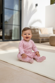Wooly Baby Pyjama Roze met Stippen – 100% Katoen