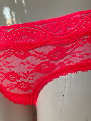 LingaDore Dames Hipster Roze met Kant – Katoen