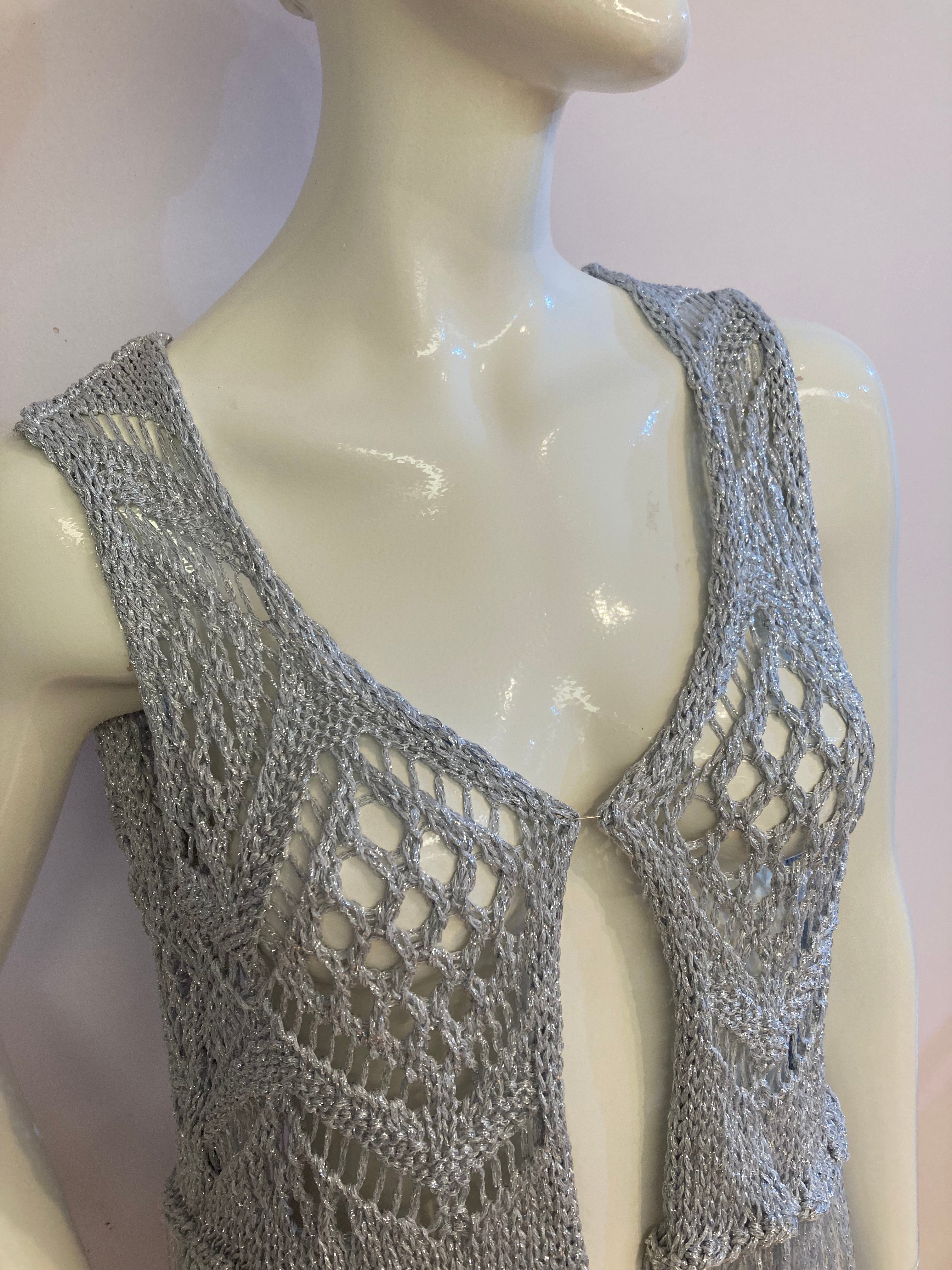 Sofie gehaakt vestje zilver