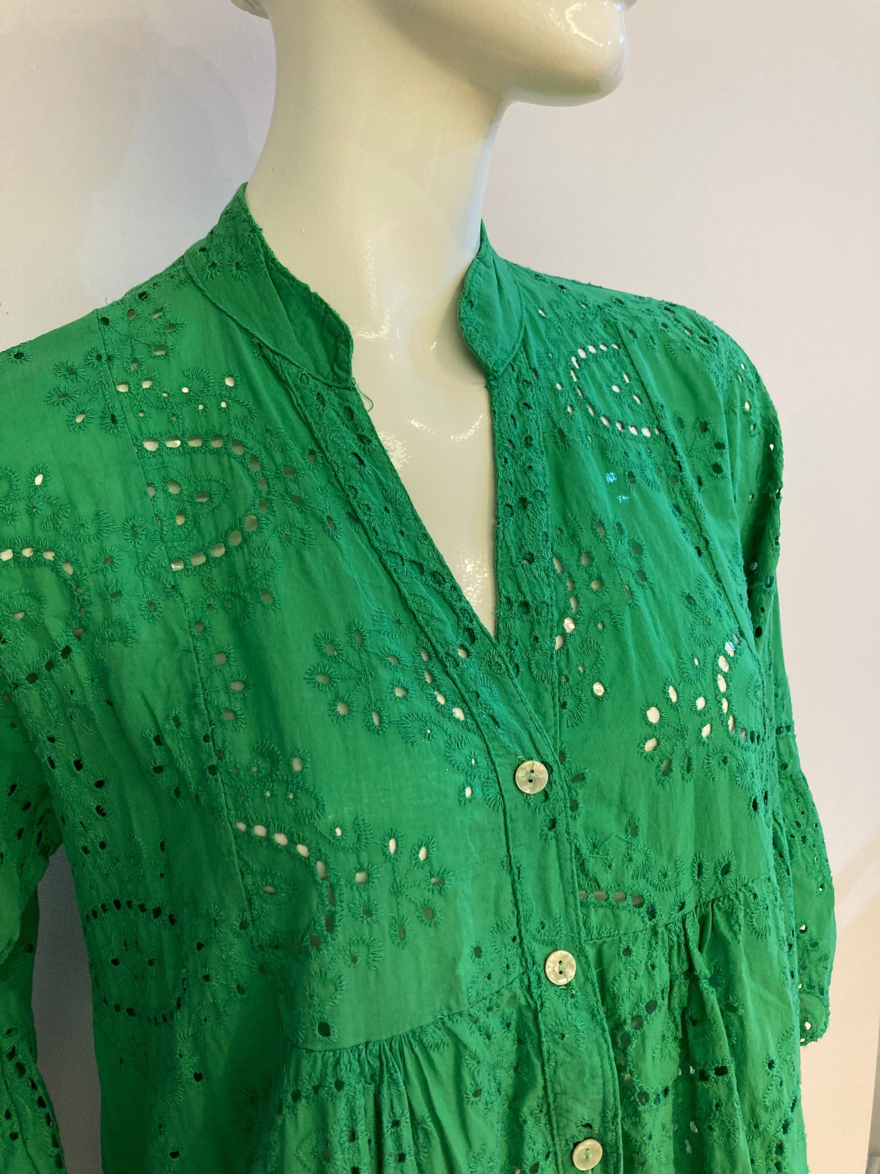 Embroidered Dress groen