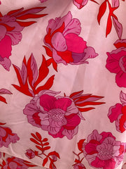 Schilo-Jo Roze Bloemenjurk Dames – Korte Jurk met V-hals