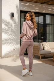 Homepak velours vieux rose