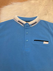 BLVCK Exclusive Blauwe Herenpolo met Contrastdetails