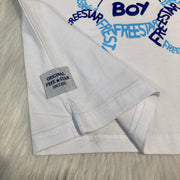 Free Star Wit Jongens T-shirt met Blauwe Beerprint