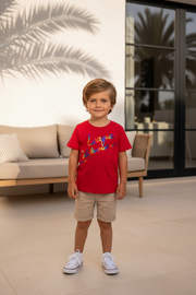 Free Star Rood Jongens T-shirt met California Print