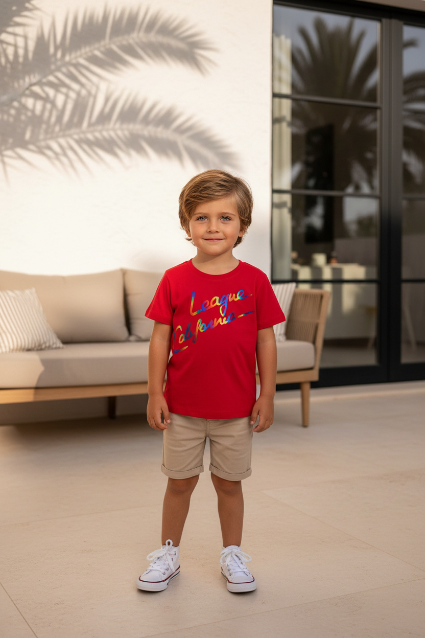 Free Star Rood Jongens T-shirt met California Print