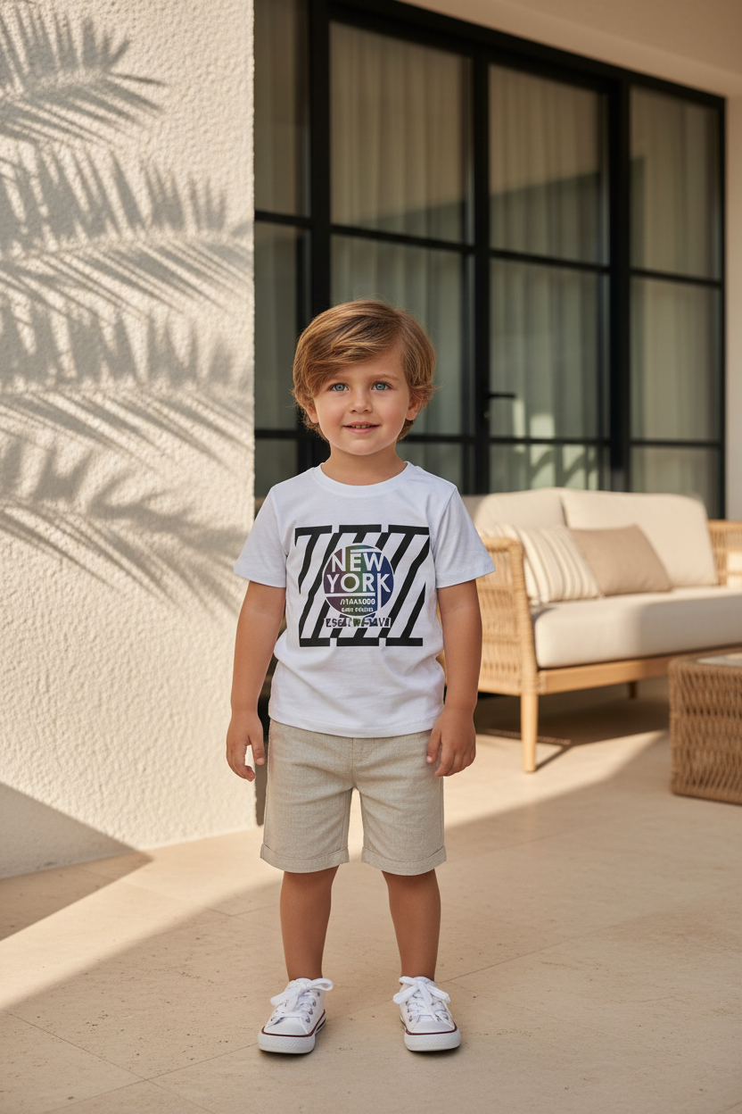Free Star Wit Jongens T-shirt met New York Print