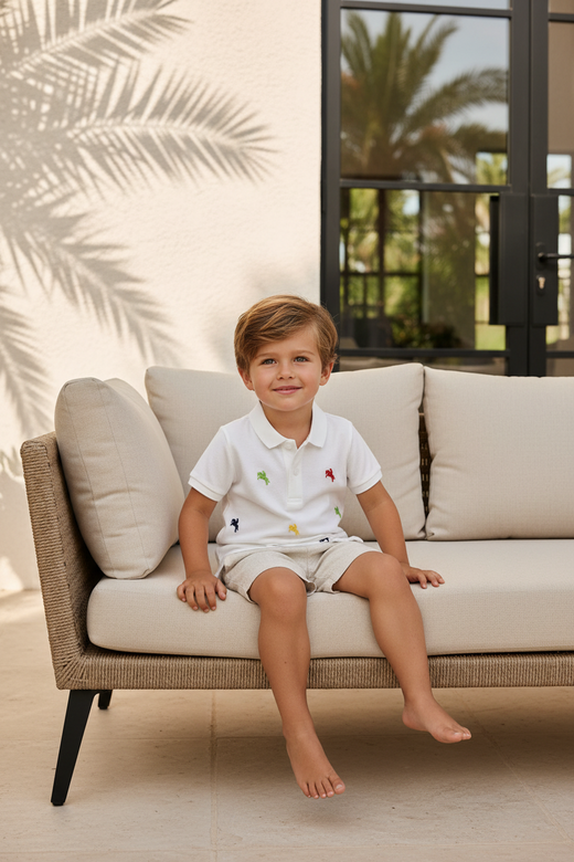 1Polo Broderie blanc