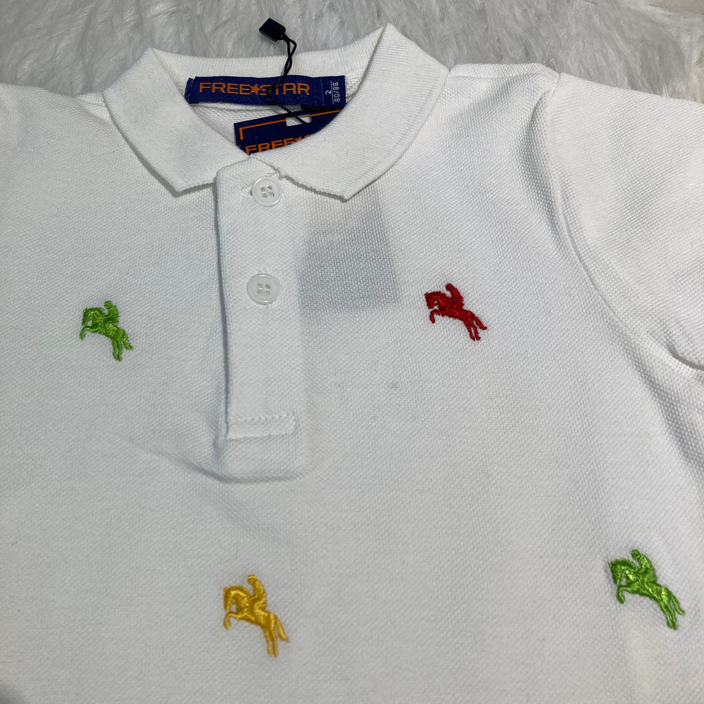 1Polo Broderie wit