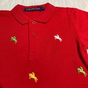 Free Star Rode Jongenspolo met Geborduurde Paardjes