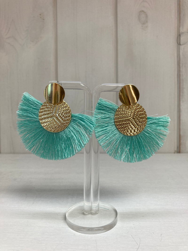 Laguna Breeze Tassel Oorbellen – Mintgroen & Goud