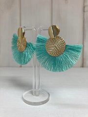 Laguna Breeze Tassel Oorbellen – Mintgroen & Goud