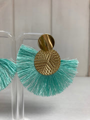 Laguna Breeze Tassel Oorbellen – Mintgroen & Goud